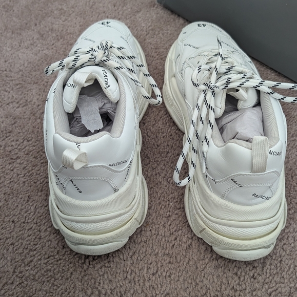 Balenciaga Vitello Nappato Sneakers White sz 43 / US men's 10 - Picture 3 of 8